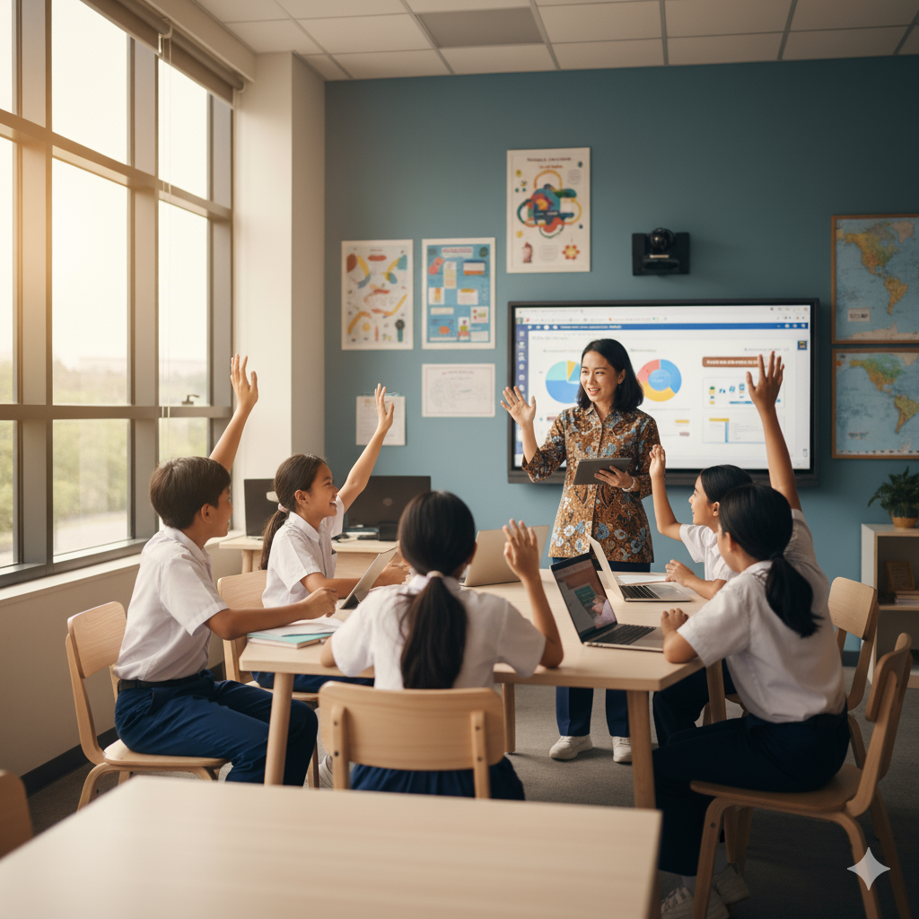 Students collaborating at Deelucc School